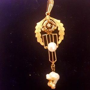 Antique 18kt gold diamond pendant